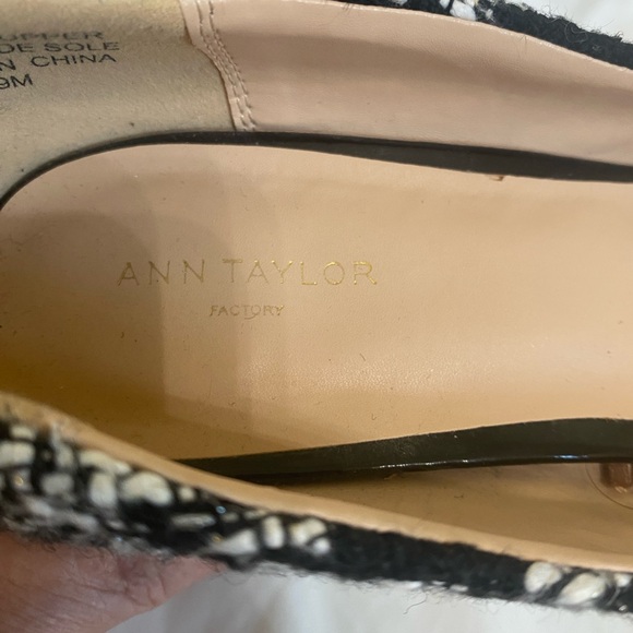 Ann Taylor Factory Black and White Tweed Pointy Toe, Block Heels, Women’s Size 9 - Picture 10 of 11